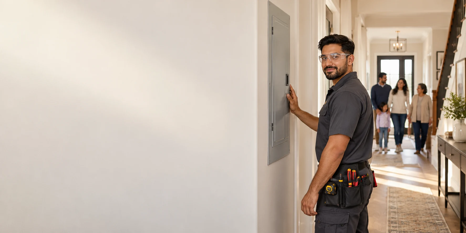 Illustrative residential electrical service scene for Brampton